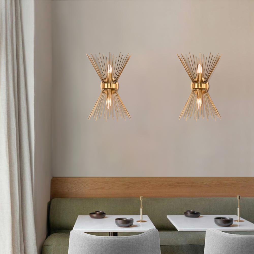
Blink Mid-Century Modern Brass Wall Sconce Up Down Starburst