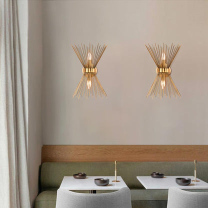 Blink Mid-Century Modern Brass Wall Sconce Up Down Starburst
