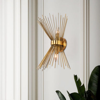 Blink Mid-Century Modern Brass Wall Sconce Up Down Starburst