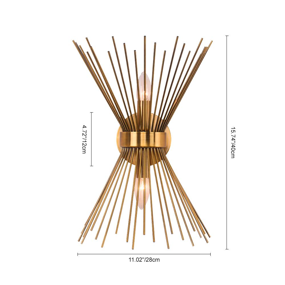 
Blink Mid-Century Modern Brass Wall Sconce Up Down Starburst