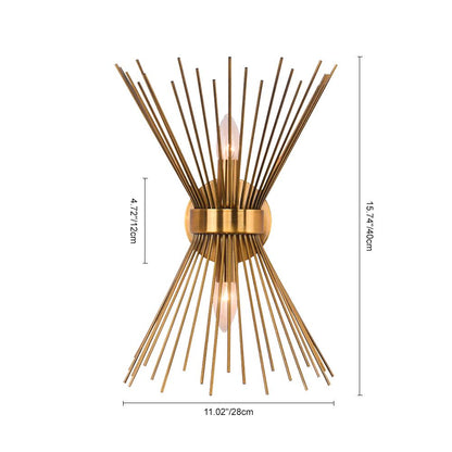 Blink Mid-Century Modern Brass Wall Sconce Up Down Starburst