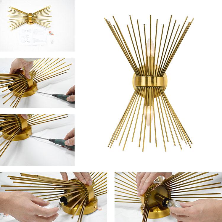 
Blink Mid-Century Modern Brass Wall Sconce Up Down Starburst