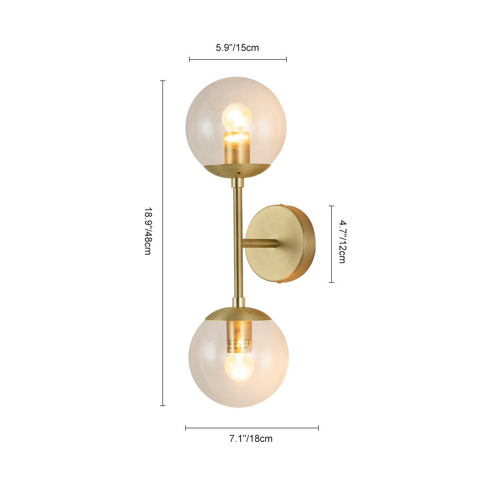 
Hjarta Minimalist Glass Globe Wall Sconce Brass or Black