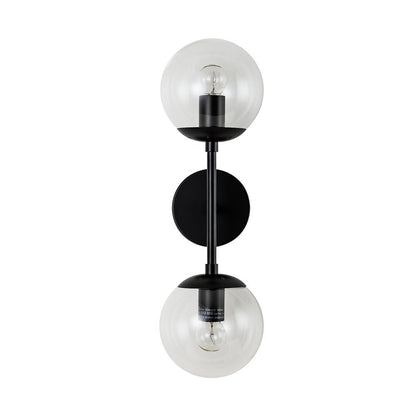 Hjarta Minimalist Glass Globe Wall Sconce Brass or Black