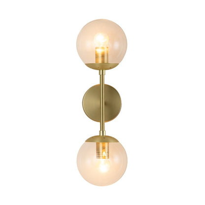 Hjarta Minimalist Glass Globe Wall Sconce Brass or Black