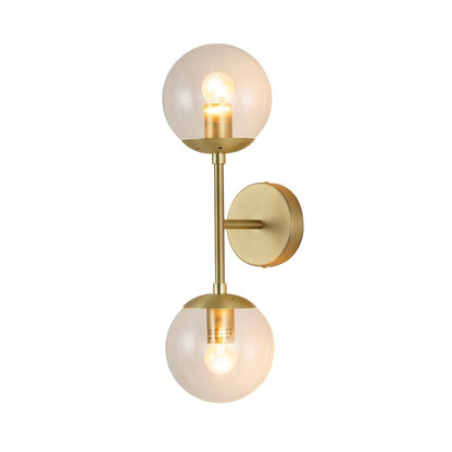 Hjarta Minimalist Glass Globe Wall Sconce Brass or Black