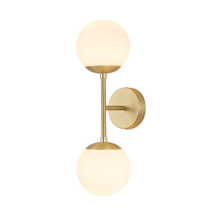 Hjarta Minimalist Glass Globe Wall Sconce Brass or Black