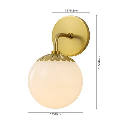 Himinuli Daisy Opal Glass Wall Lamp Brass