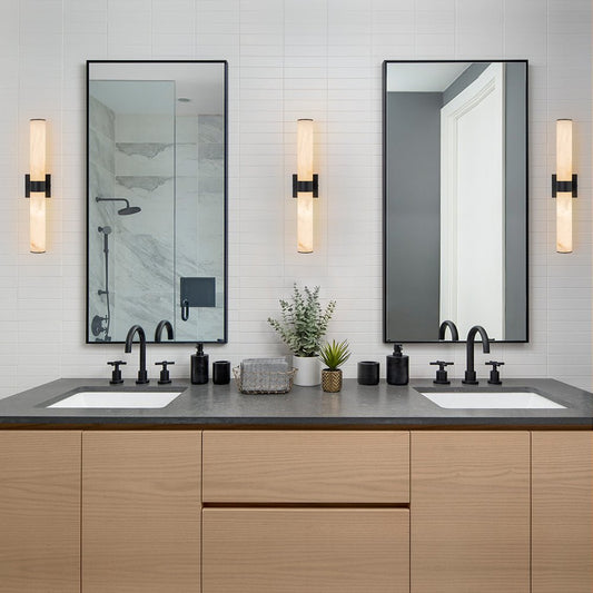 
Glitre LED Linear Alabaster Bathroom Wall Sconce
