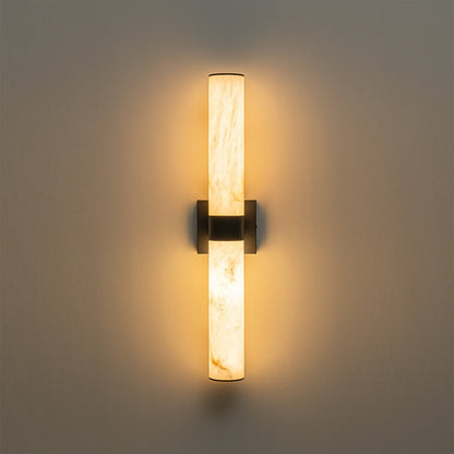 Glitre LED Linear Alabaster Bathroom Wall Sconce