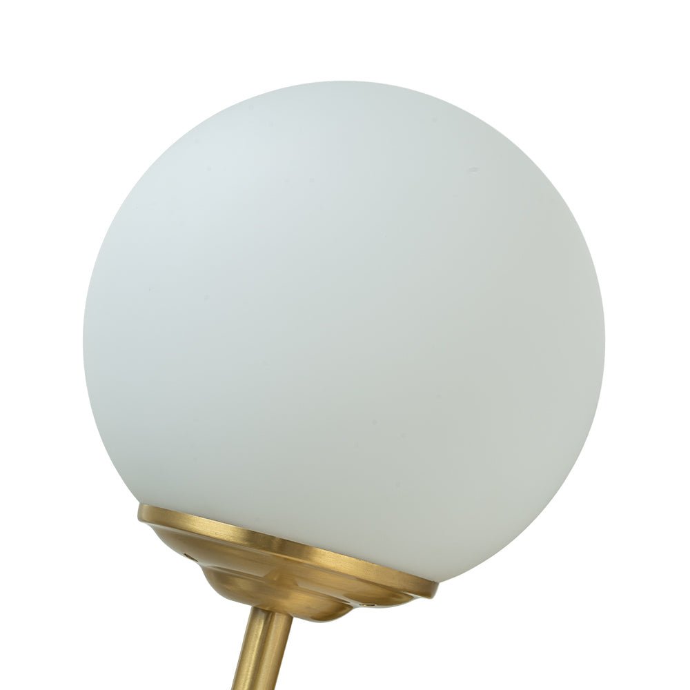 
Aether Mid-Century Brass Wall Sconce with Opal Glass Globe