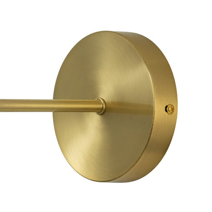Aether Mid-Century Brass Wall Sconce with Opal Glass Globe