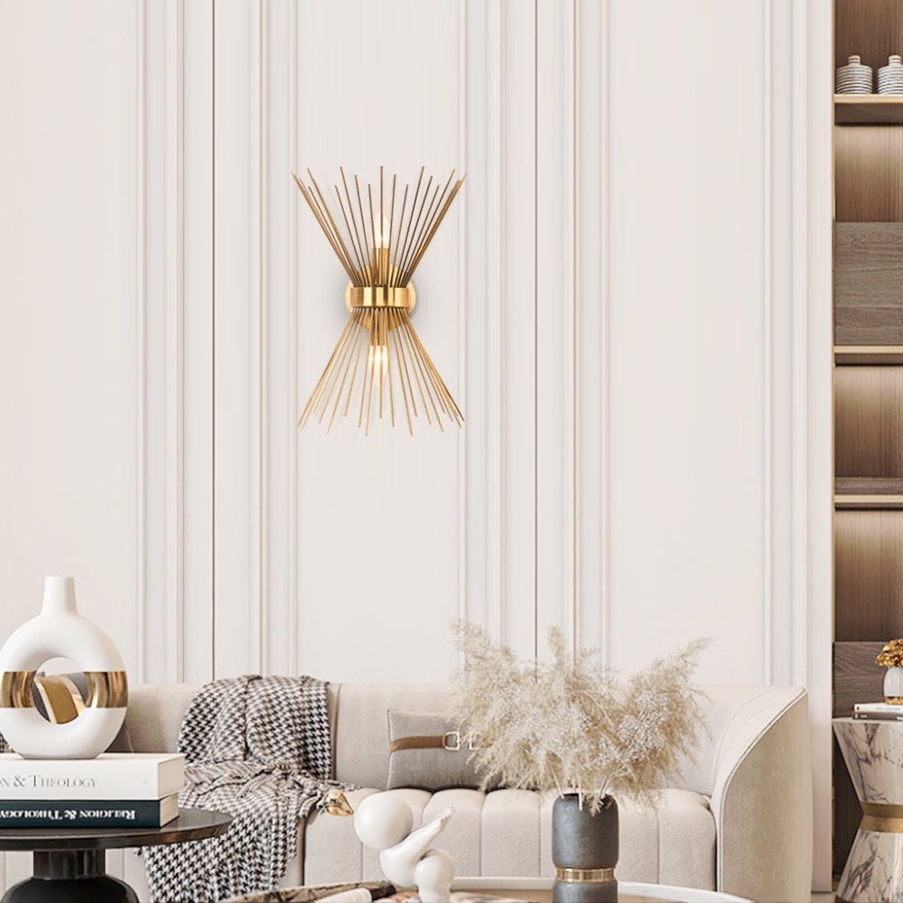 
Blink Mid-Century Modern Brass Wall Sconce Up Down Starburst